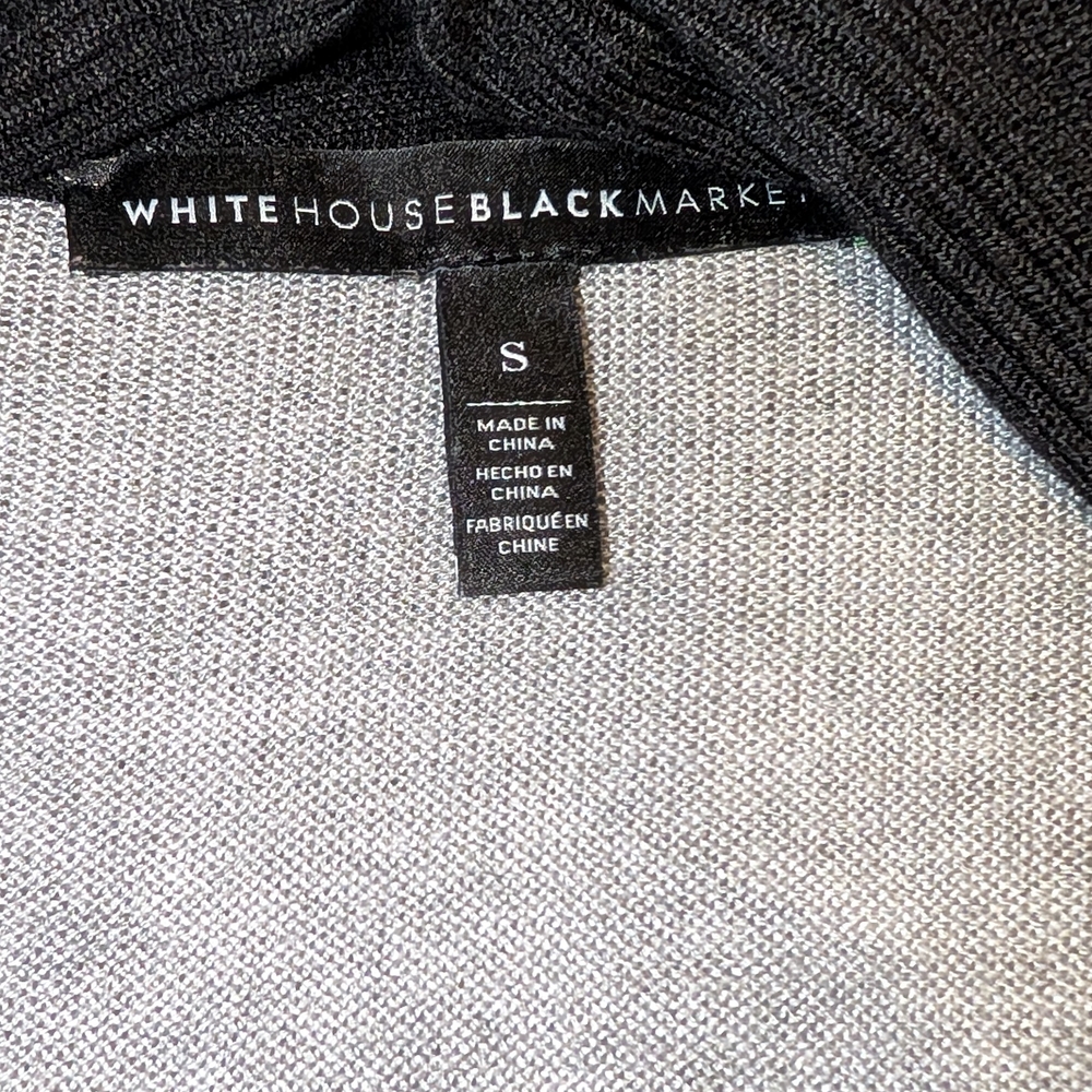 White House Black Market Black and Gray Sweater Cardigan